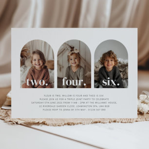 Invitation Photo Paysage triple conjoint Anniversaire