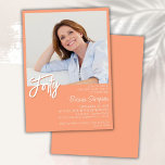 Invitation Photo Peach 40th Birthday<br><div class="desc">Photo moderne minimaliste pêche 40e anniversaire invitation pour une fête d'anniversaire amusante. L'âge peut être changé. Cette invitation est simple et élégante, adulte jalon d'anniversaire invitation pour les hommes et les femmes. La couleur de l'arrière - plan de pêche peut être changée en n'importe quelle couleur de votre choix à...</div>