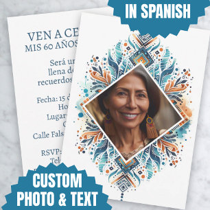 Invitation Photo Personalizada Invitación de 60 Años Motif