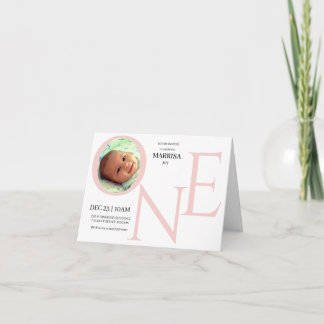 Invitation Photo personnalisable de premier anniversaire ONE