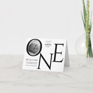 Invitation Photo personnalisable pour le premier anniversaire