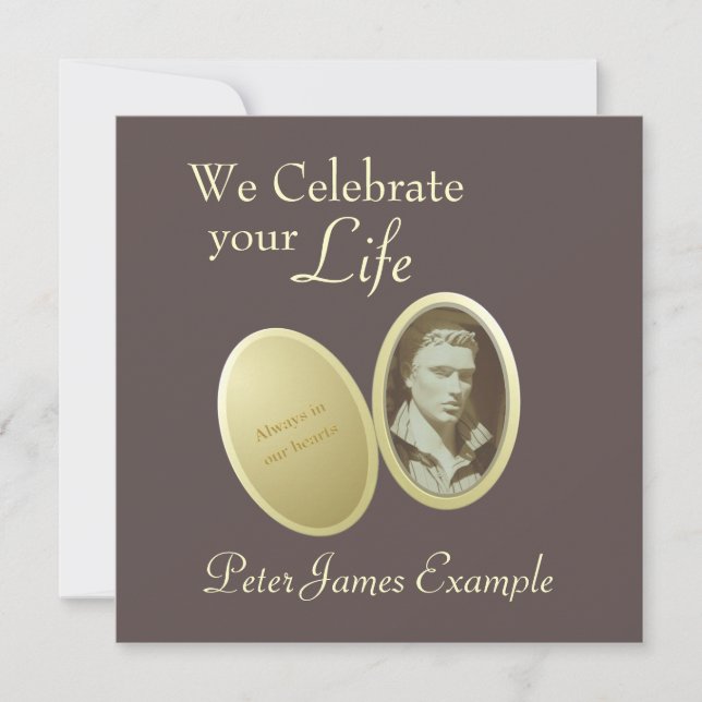 Invitation Photo personnalisable : Réveil / (Vivant) Funérail (Devant)