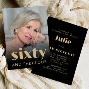 Invitation Photo personnalisé 60 et merveilleux 60e anniversa