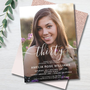 Invitation Photo personnalisée 30e anniversaire fête Trente