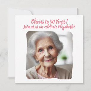Invitation Photo personnalisée - 90 ans 90e anniversaire