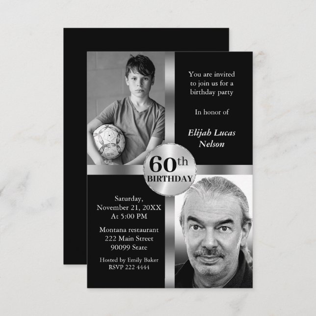 Invitation Photo personnalisée Anniversaire (Devant / Derrière)