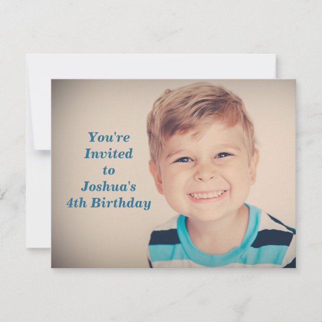 Invitation Photo personnalisée Anniversaire de enfant Party B (Devant)