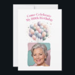 Invitation Photo personnalisée Ballons d'anniversaire 80th<br><div class="desc">anniversaire personnalisé pour le jalon de 80 ans.</div>