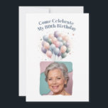 Invitation Photo personnalisée Ballons d'anniversaire 80th<br><div class="desc">anniversaire personnalisé pour le jalon de 80 ans.</div>