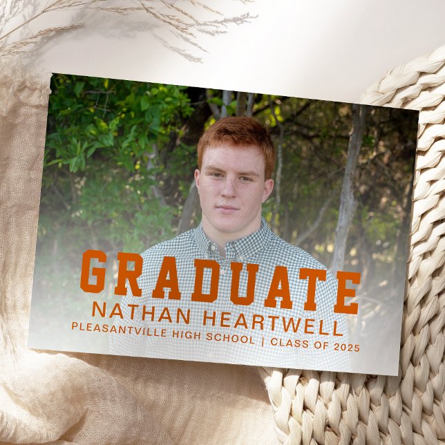 Invitation Photo personnalisée Burnt Orange Graduation Faire- (Créateur téléchargé)