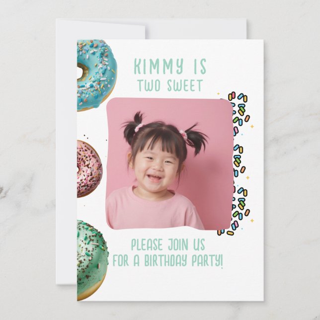 Invitation Photo personnalisée Deux mignonnes fête d'annivers (Devant)
