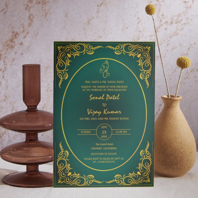 Invitation Photo personnalisée du Mariage hindou indien Ganes (Créateur téléchargé)