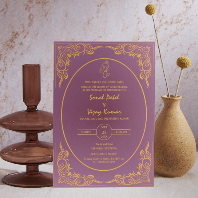 Invitation Photo personnalisée du Mariage hindou indien Ganes (Créateur téléchargé)