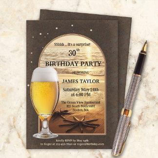 Invitation Photo personnalisée Fête d'anniversaire de la bièr