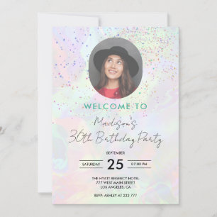 Invitation Photo personnalisée Hologramme Anniversaire Invita