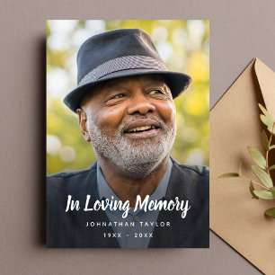 Invitation Photo personnalisée Hommage commémoratif funéraire