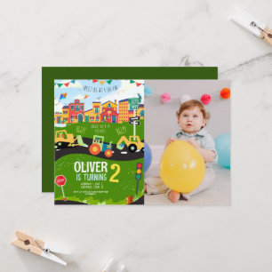 Invitation Photo personnalisée, Jour de tracteur vert