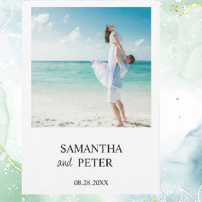 Invitation Photo personnalisée Mariage de plage moderne (Create lasting memories with a custom photo modern beach wedding invitation  )