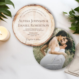 Invitation Photo personnalisée Mariage rustique élégant uniqu