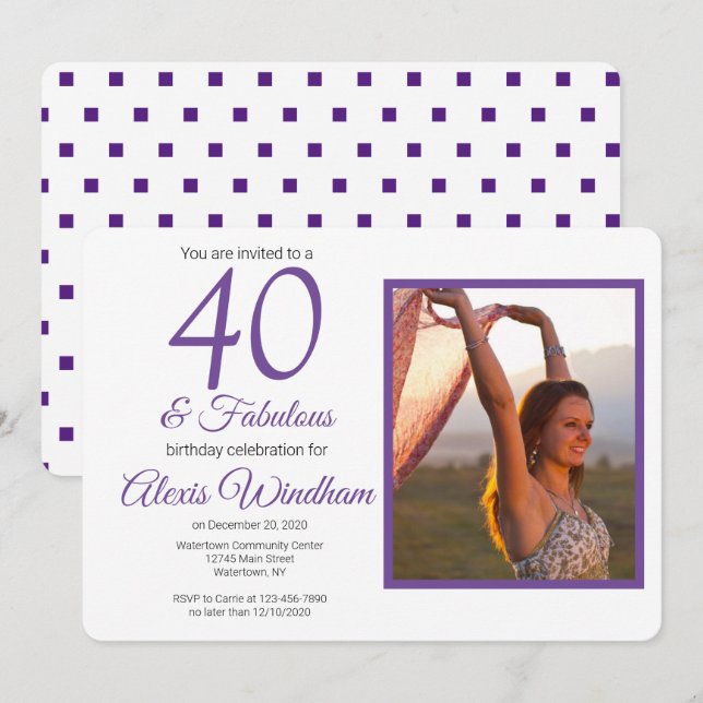 Invitation Photo personnalisée moderne (Devant / Derrière)