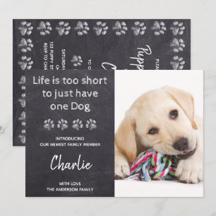 Invitation Photo Personnalisée Nouveau Chien Pour Animaux De
