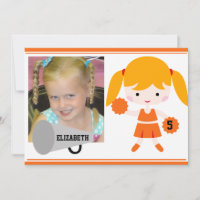 Photo personnalisée Orange Pom-pom girl Anniversai