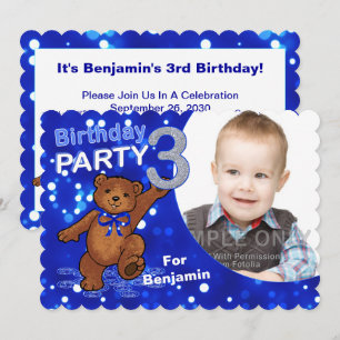 Invitation photo personnalisée pour le 3e annivers