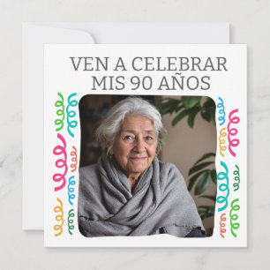 Invitation Photo personnalisée pour mes 90 ans fête