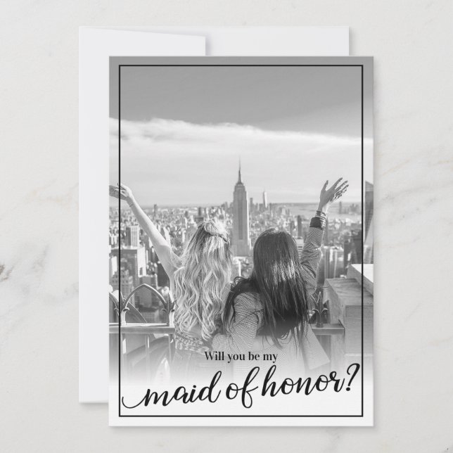 Invitation Photo personnalisée Serez-vous ma servante d'honne (Devant)