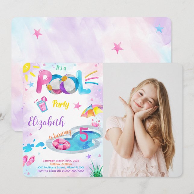 Invitation Photo Pool (Devant / Derrière)