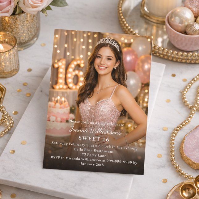 Invitation Photo pour 16 ans douce (Créateur téléchargé)