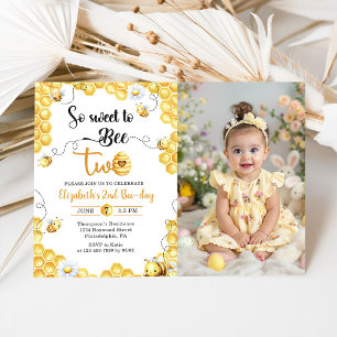 Invitation photo pour 2ème anniversaire So Sweet T