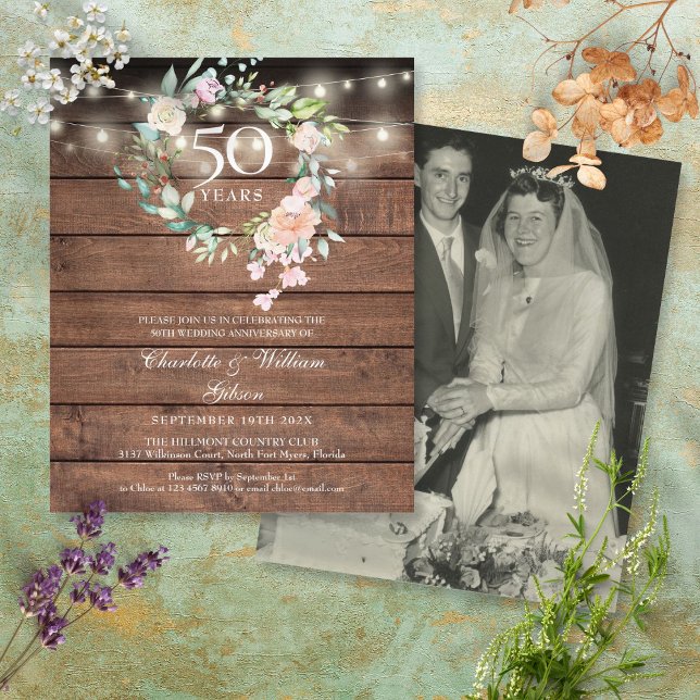 Invitation photo pour 50e anniversaire de mariage  (Créateur téléchargé)