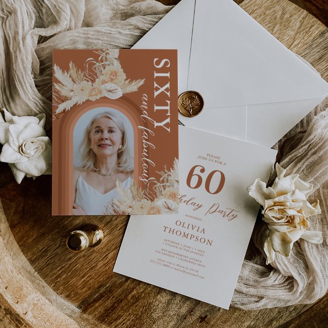 Invitation photo pour 60e anniversaire Bohème (Créateur téléchargé)