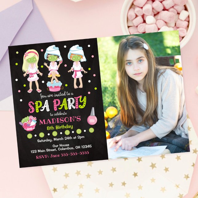 Invitation photo pour anniversaire Spa Party (Créateur téléchargé)