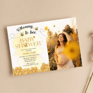 Invitation photo pour Baby Shower de Maman Abeille
