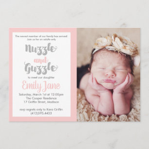 Invitation photo pour bébés Nuzzle et Guzzle II