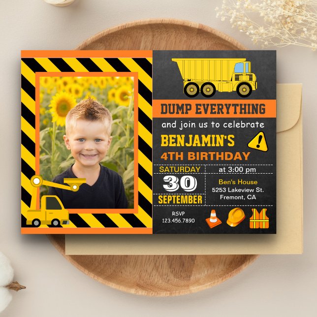 Invitation photo pour fête d'anniversaire de const (Créateur téléchargé)