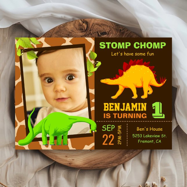 Invitation photo pour la 1ère fête d'anniversaire  (Créateur téléchargé)