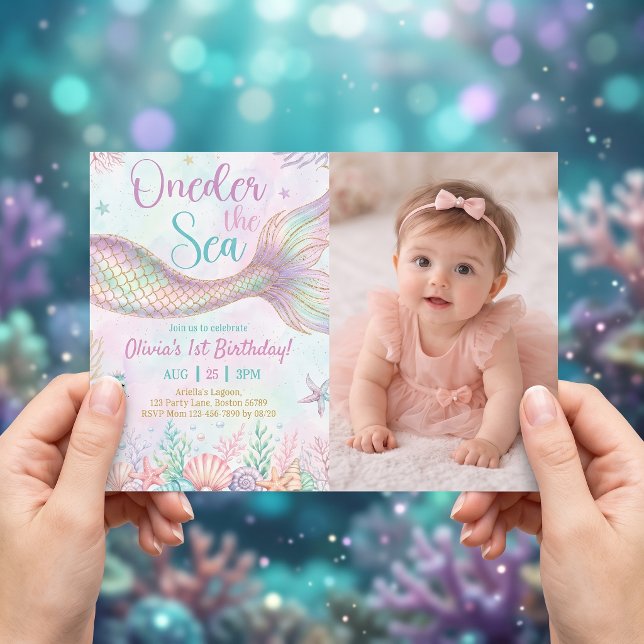 Invitation photo pour la 1ère fête d'anniversaire  (Créateur téléchargé)