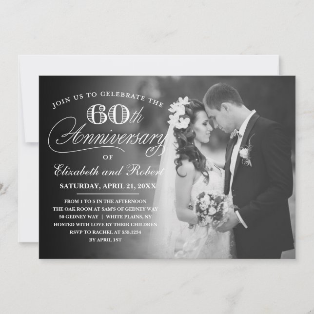 Invitation photo pour la fête d'anniversaire de ma (Devant)