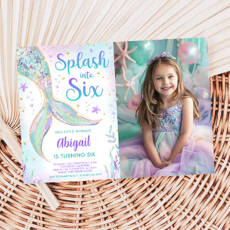 Invitation photo pour la fête d'anniversaire des 6