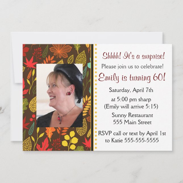 Invitation photo pour la fête d'anniversaire des a (Devant)