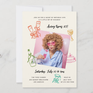 Invitation photo pour la fête d'anniversaire des f