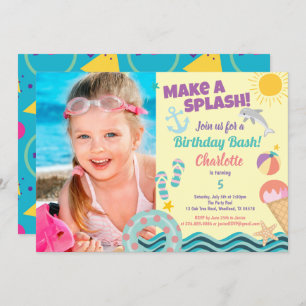 Invitation photo pour la fête de la piscine