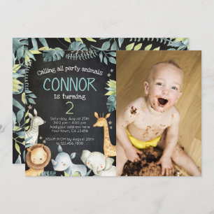 Invitation photo pour l'anniversaire de la jungle 