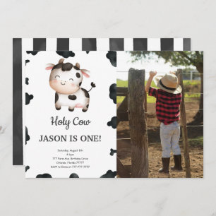 Invitation photo pour l'anniversaire de la vache-g