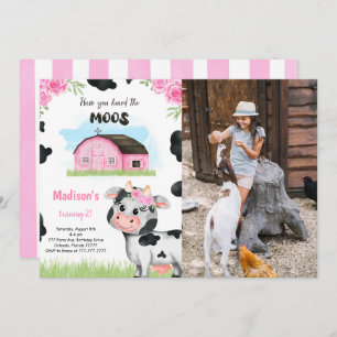 Invitation photo pour l'anniversaire de la Vache m