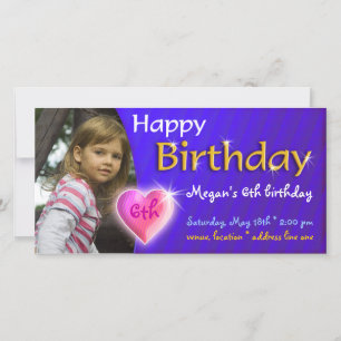 Invitation photo pour l'anniversaire de Megan