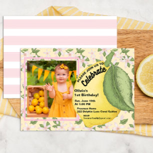 Invitation photo pour l'anniversaire du citron